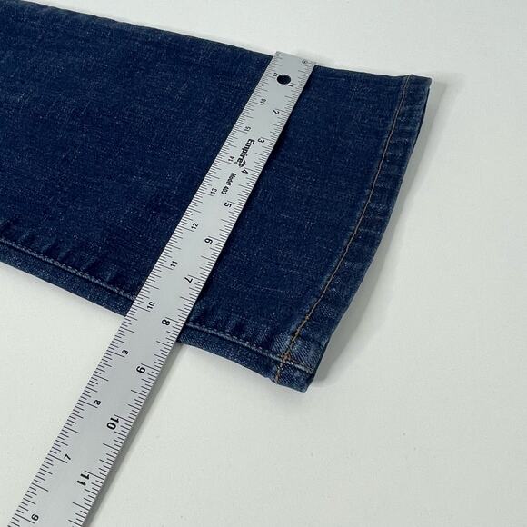 Lee Medium Wash Curvy Fit Mid Rise Bootcut Denim Jeans Stretch Blue Women's Sz 8 - Picture 11 of 13